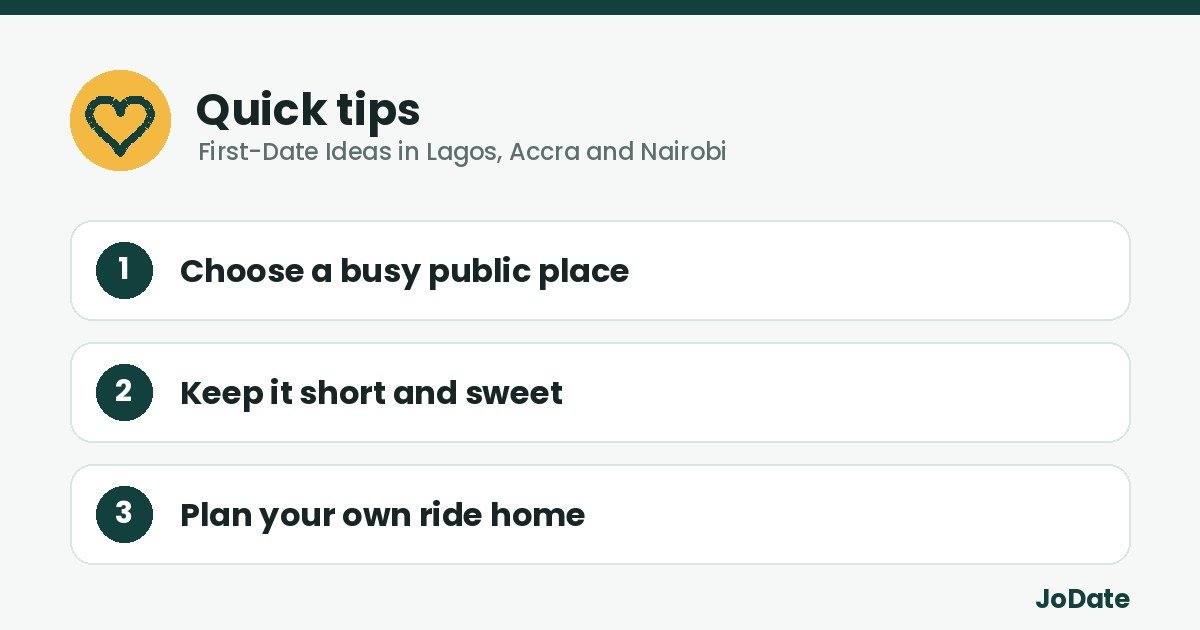 Quick tips: Choose a busy public place, Keep it short and sweet, Plan your own ride home
