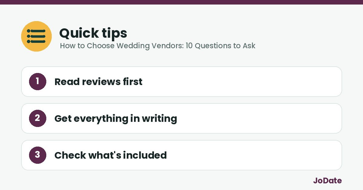 Quick tips: Read reviews first, Get everything in writing, Check what's included