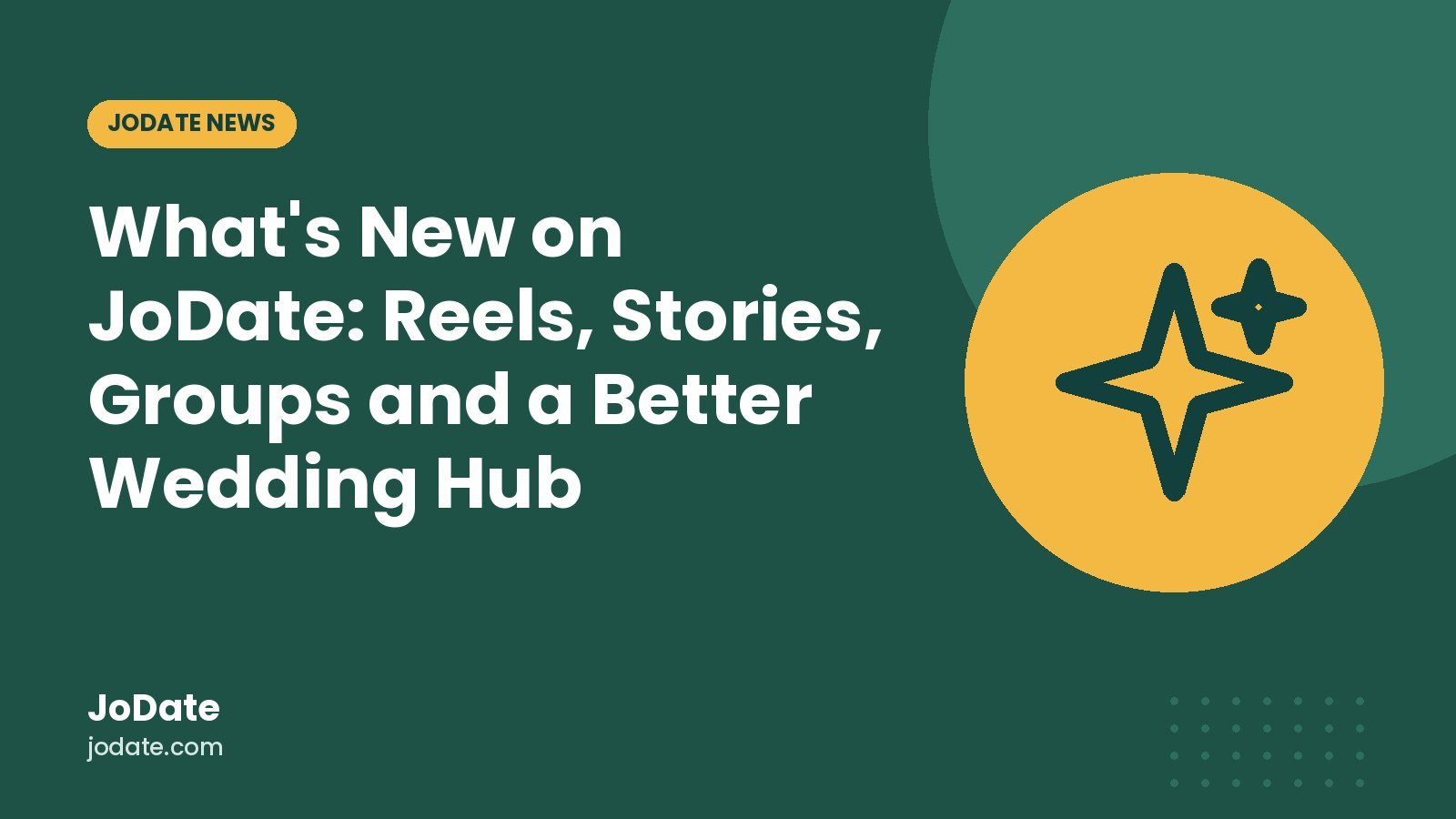 What's New on JoDate: Reels, Stories, Groups and a Better Wedding Hub